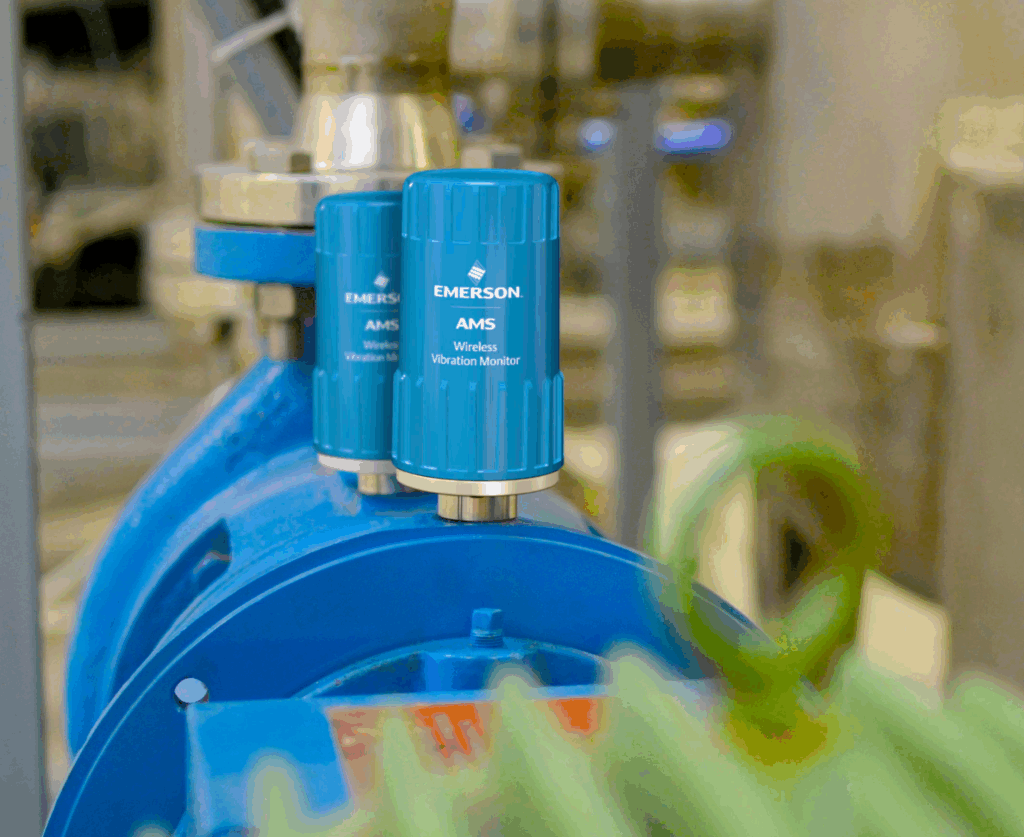 Figure 2: Modern wireless vibration monitors can be installed quickly and easily right at the asset to collect spectrum and waveform data and send it directly to technicians in the field. Courtesy: Emerson