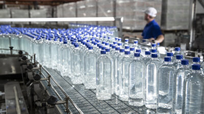 Figure 5: Inline bottling system transporting product to the final packaging stage. Courtesy: Clarion Lubricants