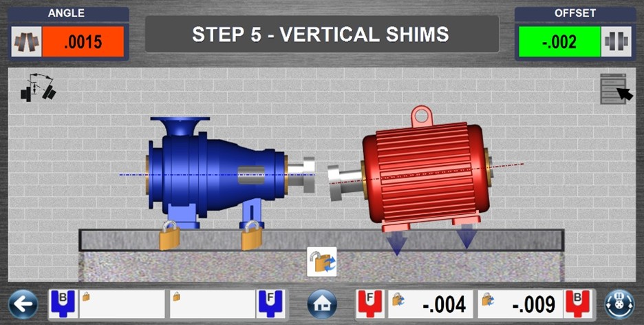 Figure 2: Identified angular versus offset misalignment of rotating machinery. Courtesy: Hamar Laser Instruments Inc.