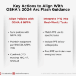 Figure 2: Infographic summarizing the actions needed to align with OSHA’s 2024 arc flash guidance. Courtesy: TRADESAFE