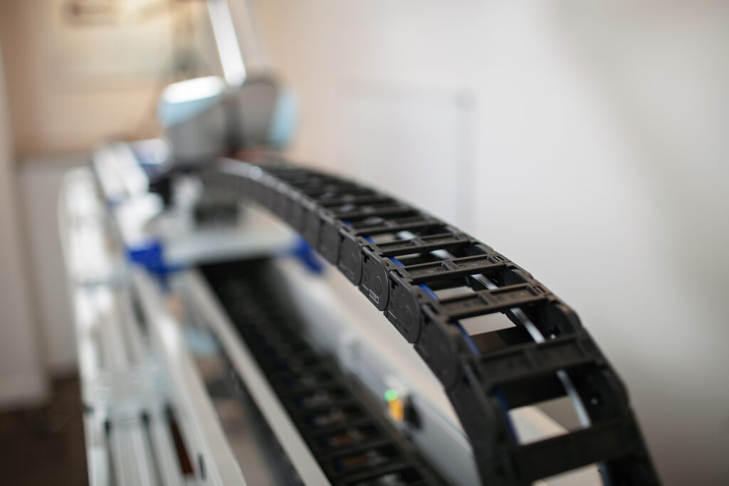 Figure 3: Many seventh axis manufacturers often offer tray solutions to simplify cable management. Courtesy: Thomson Industries Inc.