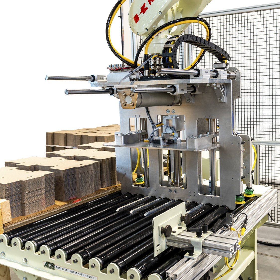 Figure 2: Custom robot for efficient box stacking. Courtesy: ACS Inc.