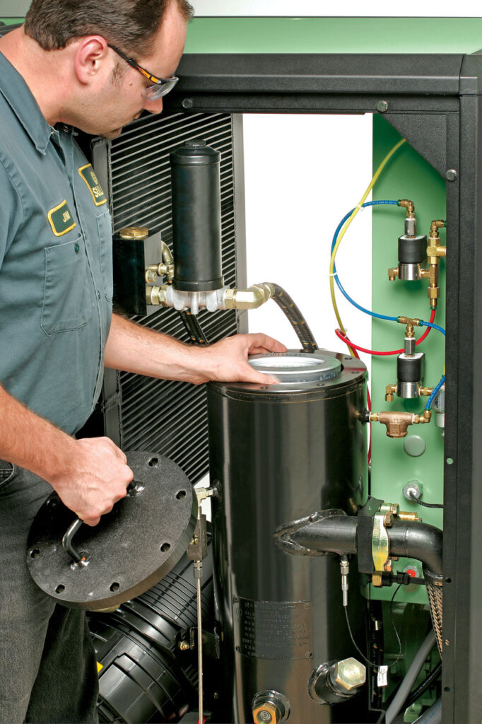 Figure 2: Regular and preventive maintenance will keep an air compressor running efficiently and reliably. Courtesy: Hitachi Global Air Power