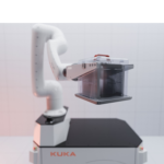 Figure 1: KUKA KMR iisy with special grippers securely holds the semiconductor wafer cassette. Courtesy: KUKA