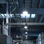 Figure 3: Low-bay LED fixture with plug and cord for ease of maintenance at a wastewater treatment plant. Courtesy: CDM Smith