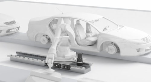 A robotics application for the automotive industry. Courtesy of: Schneeberger Inc.